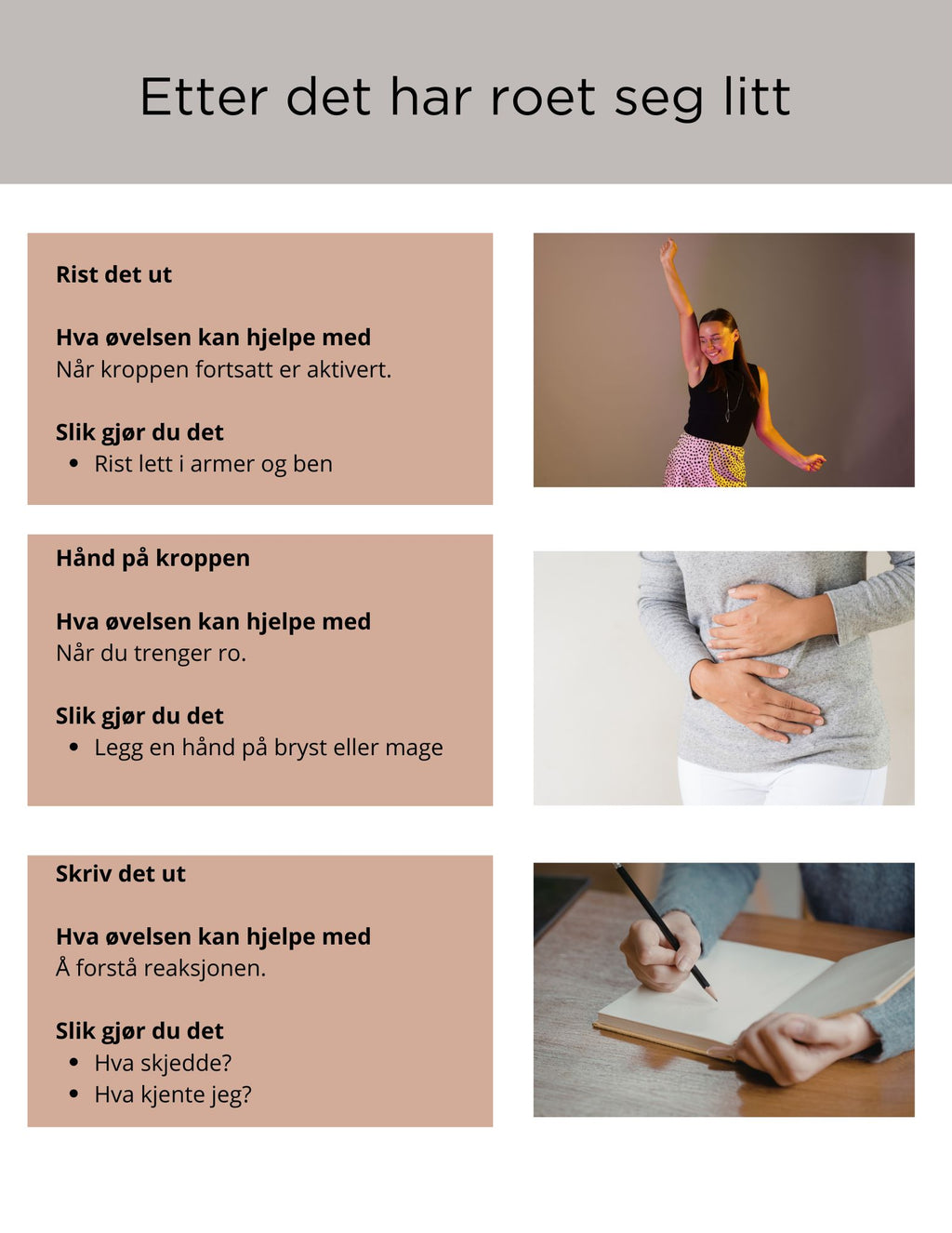 Når du blir trigget- enkle øvelser for å finne ro i kroppen